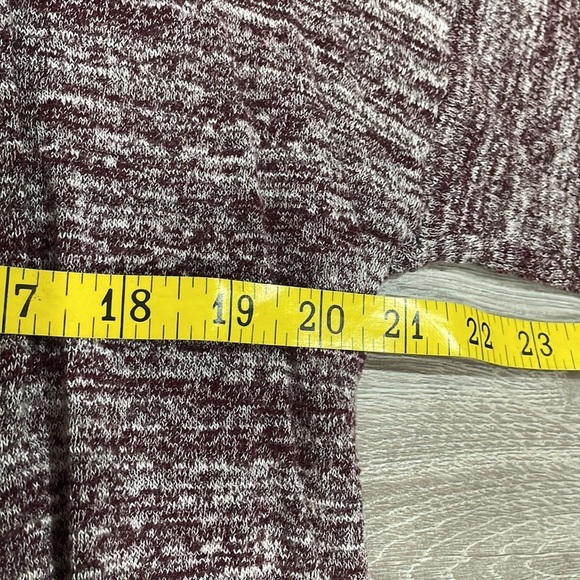 LOFT Burgundy Maroon Heather Cardigan Sweater with Pockets M - Picture 7 of 13